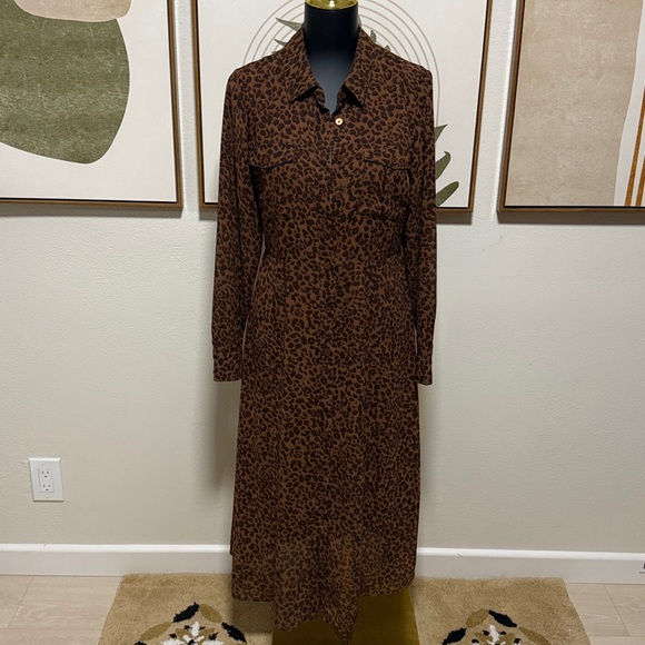 Lucky Brand Animal Print Long Sleeve Dress - Picture 3 of 8